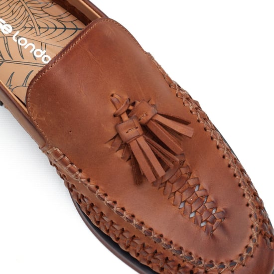 Base London Bracken Loafer Leder Herren Tan Slipper - Image 5
