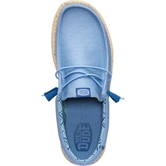 HEYDUDE Wally Stretch Canvas Textil Herren Ausgebleichte Jeans/Boulder Tan Slipper - Image 5