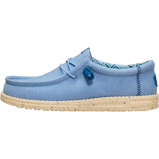 HEYDUDE Wally Stretch Canvas Textil Herren Ausgebleichte Jeans/Boulder Tan Slipper - Image 6