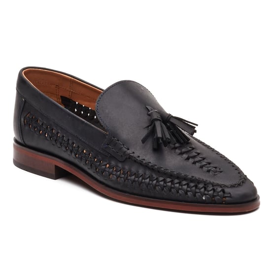 Base London Bracken Slipper Leder Herren Navy Slipper - Image 1