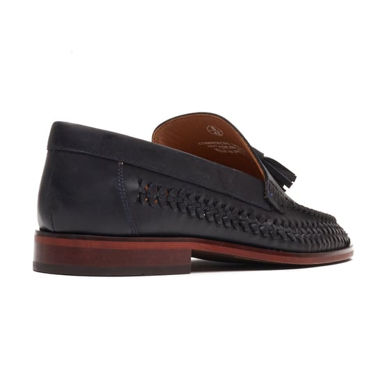 Base London Bracken Slipper Leder Herren Navy Slipper - Image 2