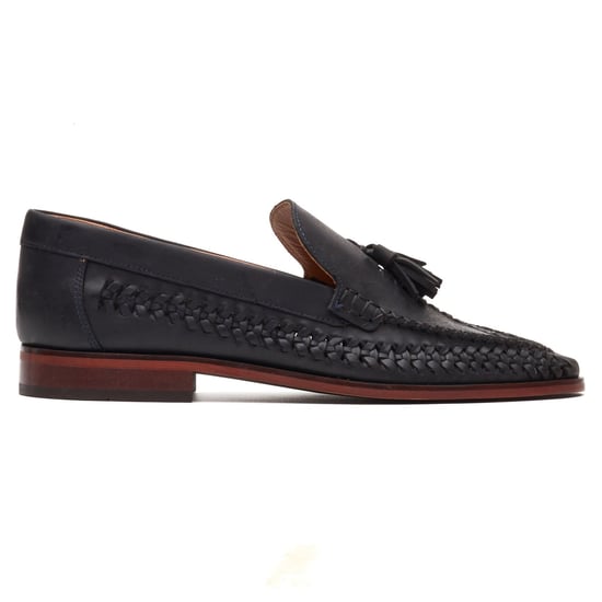 Base London Bracken Slipper Leder Herren Navy Slipper - Image 5