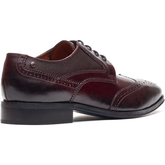 Base London Steeple Brogue Leder Herren Schuhe in verbranntem Braun - Image 2