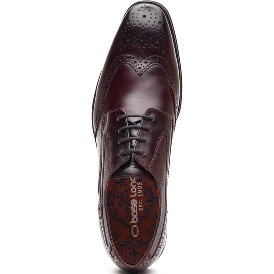 Base London Steeple Brogue Leder Herren Schuhe in verbranntem Braun - Image 4