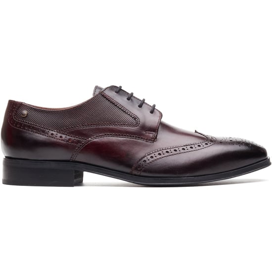 Base London Steeple Brogue Leder Herren Schuhe in verbranntem Braun - Image 5