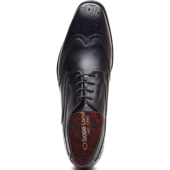 Base London Steeple Brogue Leder Herren Schwarz Brogues Schuhe - Image 4