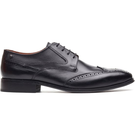 Base London Steeple Brogue Leder Herren Schwarz Brogues Schuhe - Image 5