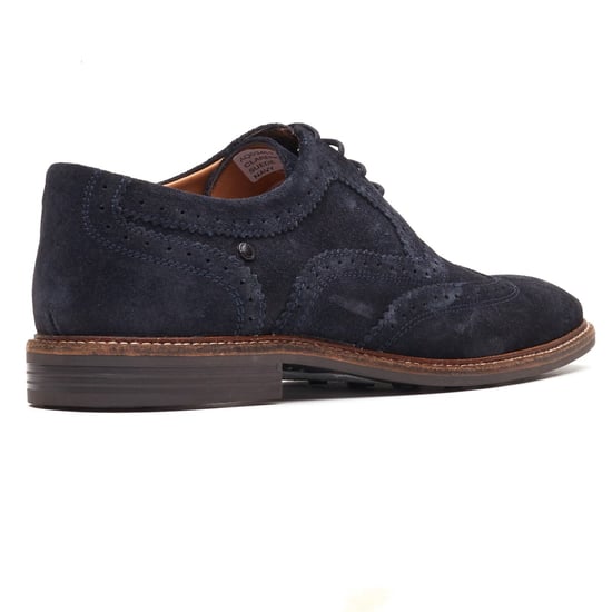 Base London Clarence Brogue Leather Men's Navy Brogues Shoes - Image 2
