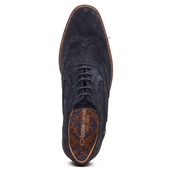 Base London Clarence Brogue Leather Men's Navy Brogues Shoes - Image 4