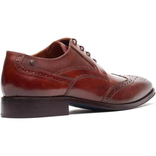 Base London Steeple Brogue Leder Herren Schnürschuhe in Gebranntem Tan - Image 2