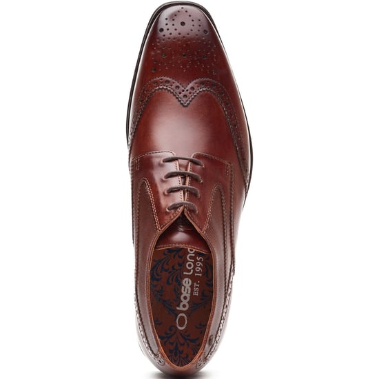 Base London Steeple Brogue Leder Herren Schnürschuhe in Gebranntem Tan - Image 4