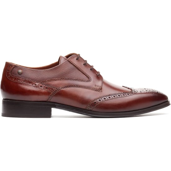 Base London Steeple Brogue Leder Herren Schnürschuhe in Gebranntem Tan - Image 5