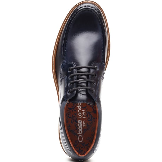 Base London Langdon Leder Herren Marineblau Bootschuhe - Image 4
