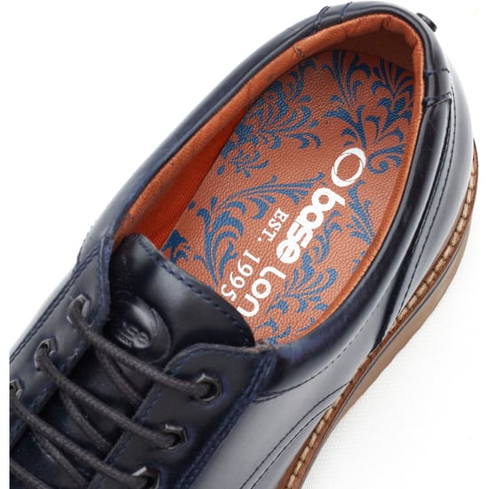 Base London Langdon Leder Herren Marineblau Bootschuhe - Image 6