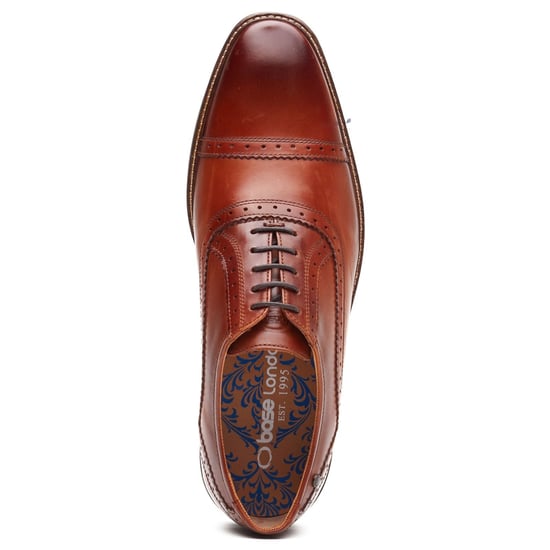 Base London Ascot Oxford Leder Herren Schuhe in verbranntem Tan - Image 4