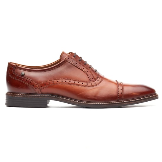 Base London Ascot Oxford Leder Herren Schuhe in verbranntem Tan - Image 5