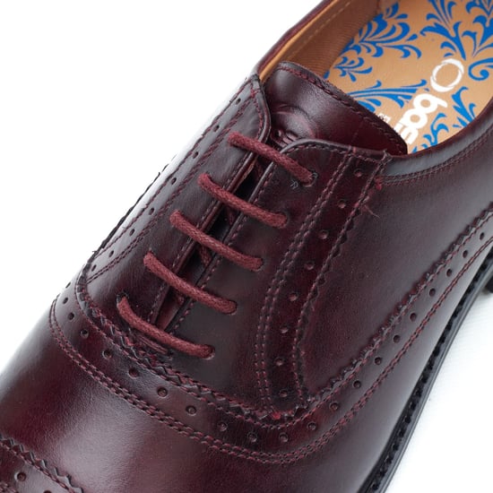 Base London Ascot Oxford Leder Herren Bordo Oxford Schuhe - Image 6