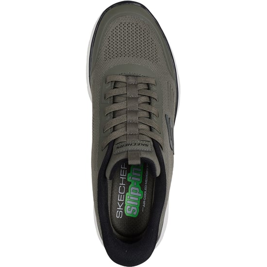 Skechers Summits Leyter Textil Herren Sneakers Oliv/Schwarz - Image 3
