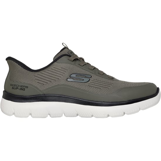 Skechers Summits Leyter Textil Herren Sneakers Oliv/Schwarz - Image 5