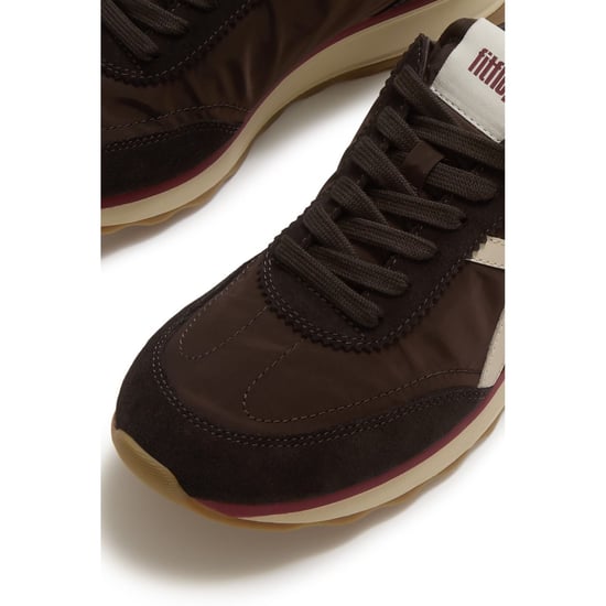 Fitflop Retro-Q FF Nylon Damen Sneaker Schokoladenbraun/Paris Beige - Image 5