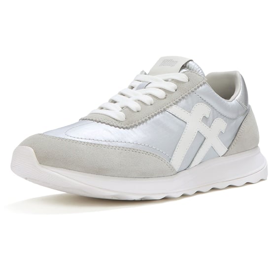 Fitflop Retro-Q FF Nylon Damen Sneakers Silber/Städtisches Weiß - Image 1
