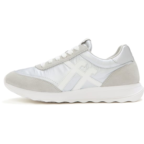 Fitflop Retro-Q FF Nylon Damen Sneakers Silber/Städtisches Weiß - Image 4