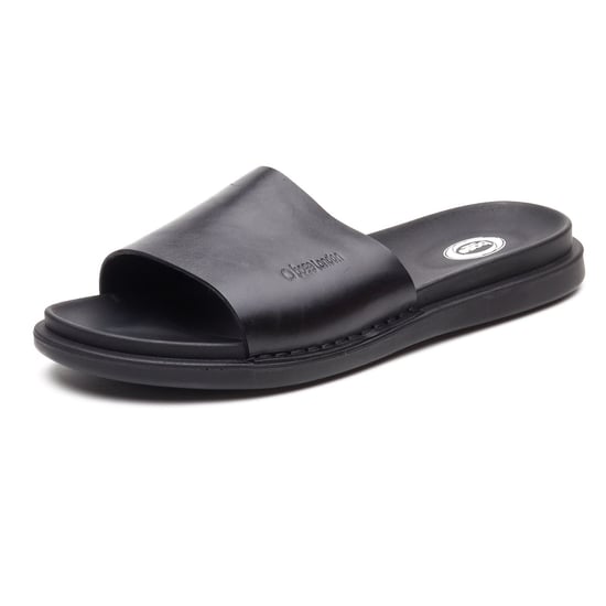 Base London Albany Leder Herren Schwarz Pantoletten - Image 1