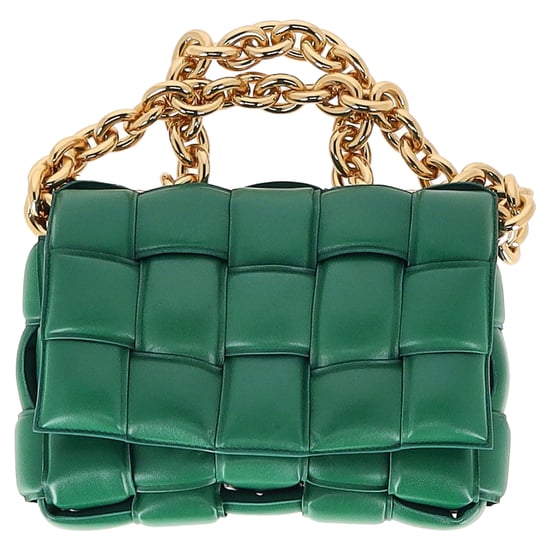 Bottega Veneta Gepolsterte Kassette Schultertasche aus grüner Leder - Image 1