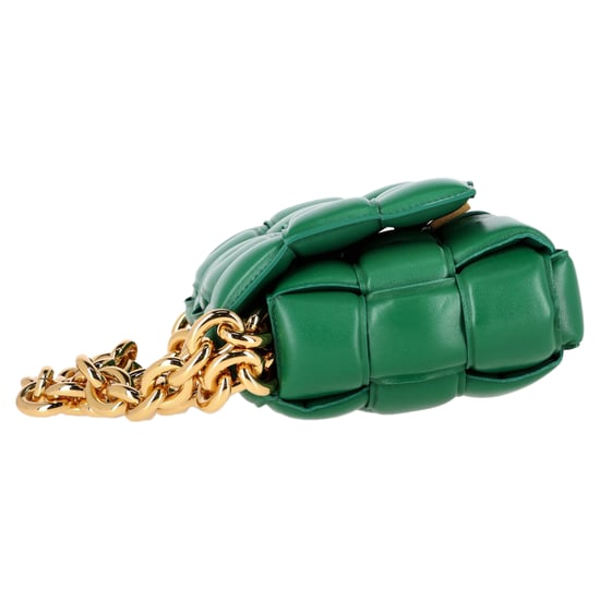 Bottega Veneta Gepolsterte Kassette Schultertasche aus grüner Leder - Image 3