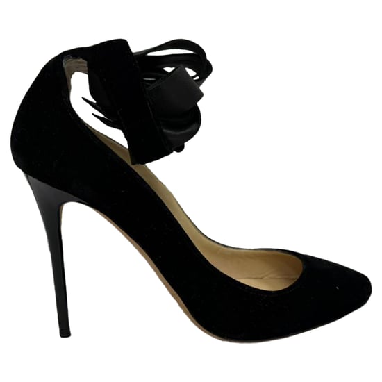 Jimmy Choo Rosana Knöchel-Bindeschuhe aus schwarzem Samt - Image 1