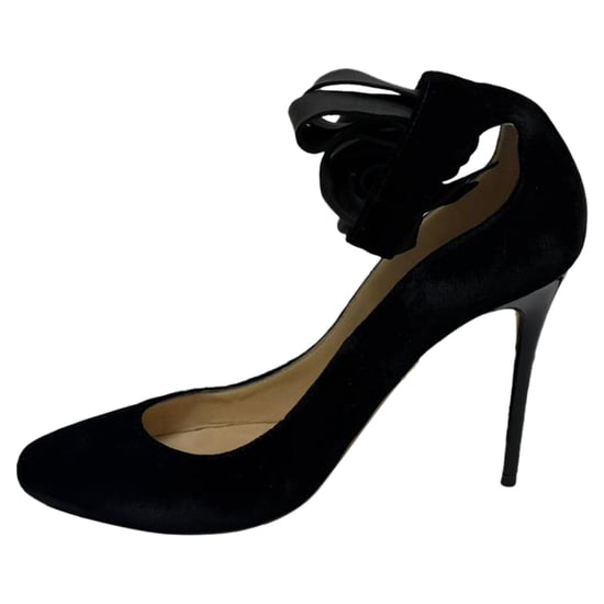Jimmy Choo Rosana Knöchel-Bindeschuhe aus schwarzem Samt - Image 5