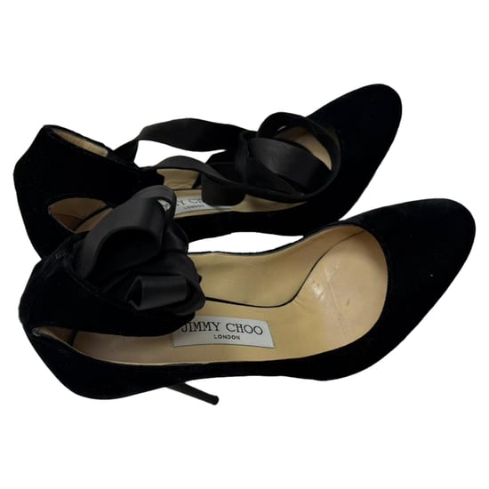 Jimmy Choo Rosana Knöchel-Bindeschuhe aus schwarzem Samt - Image 6