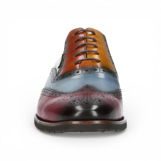Lorenzo Conti Herren-Brogue-Oxford-Schuhe aus schwarzem und burgunderrotem Leder - Antonin 01 - Image 4