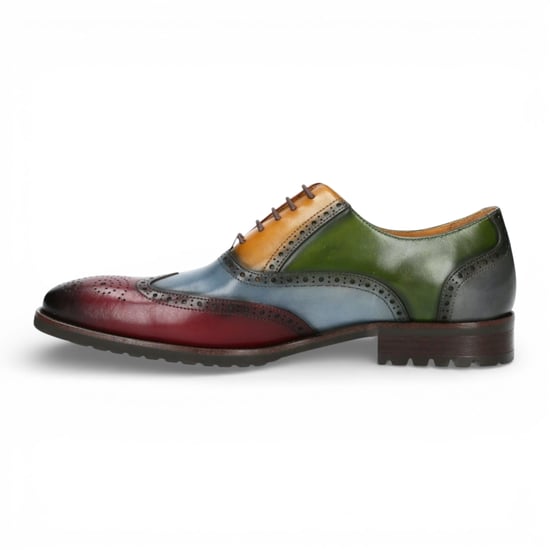 Lorenzo Conti Herren-Brogue-Oxford-Schuhe aus schwarzem und burgunderrotem Leder - Antonin 01 - Image 5
