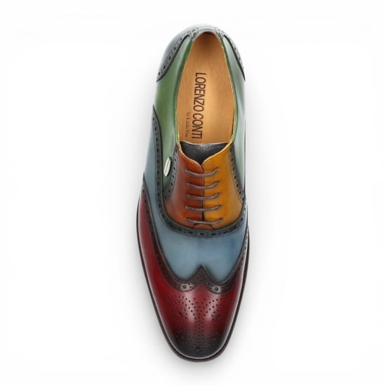 Lorenzo Conti Herren-Brogue-Oxford-Schuhe aus schwarzem und burgunderrotem Leder - Antonin 01 - Image 6