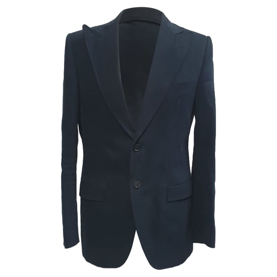 Dolce & Gabbana Einreiher-Blazer mit Taschen aus marineblauer Baumwolle - Image 1