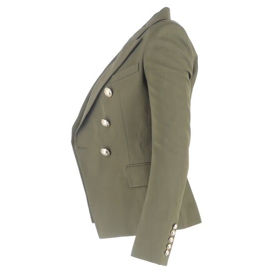 Balmain Zweireiher-Blazer mit Taschen aus olivgrüner Wolle - Image 2