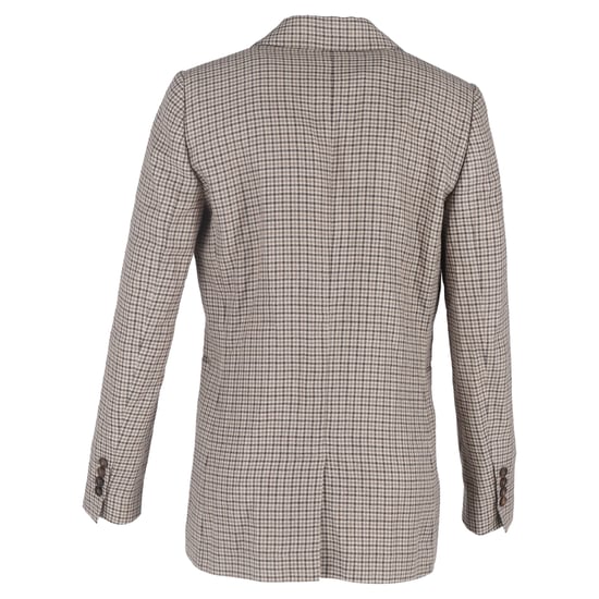 Brunello Cucinelli Hahnentritt-Blazer mit doppelter Knopfleiste aus beiger Wolle - Image 3