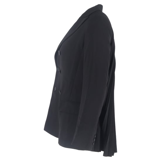 Roter Valentino-Blazer mit doppelreihiger Knopfleiste und Rückenfalten aus schwarzer Wolle - Image 2