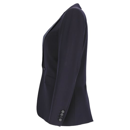 Saint Laurent Einreihiger Blazer aus marineblauer Wolle - Image 2