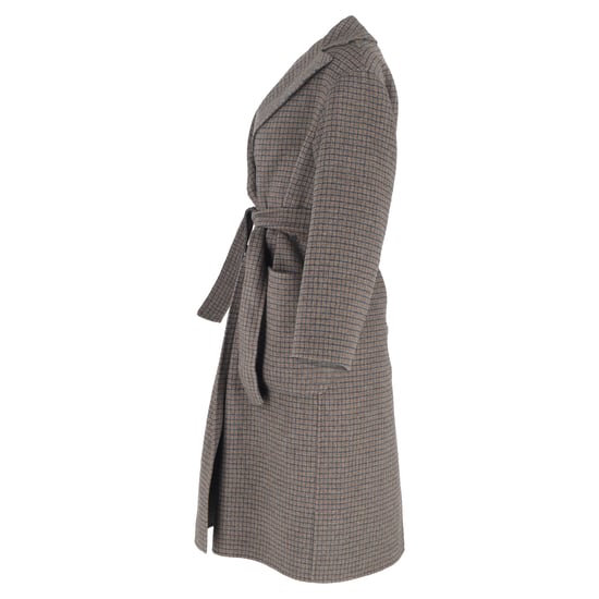 Max Mara Orense karierter, zweireihiger Mantel aus brauner Wolle - Image 2