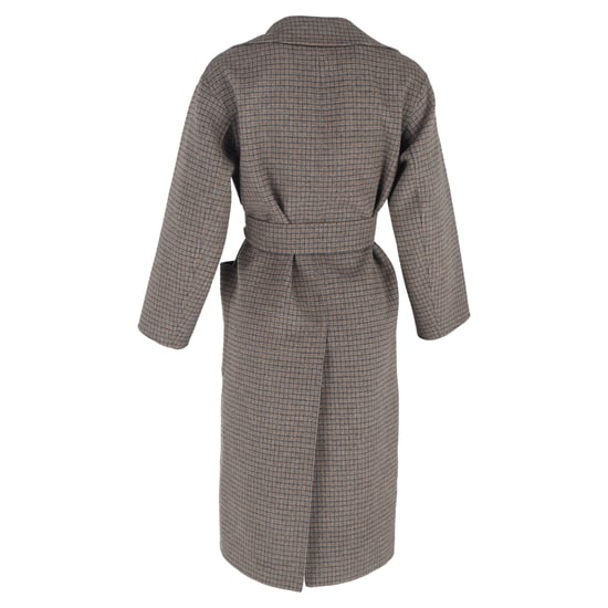 Max Mara Orense karierter, zweireihiger Mantel aus brauner Wolle - Image 3