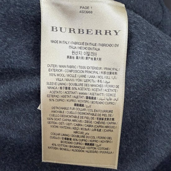 Burberry Pelzkragenmantel aus grauer Wolle - Image 5