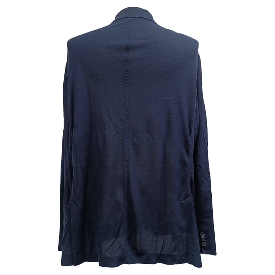 Loro Piana Einreiher-Blazer mit Taschen aus marineblauer Baumwolle - Image 2