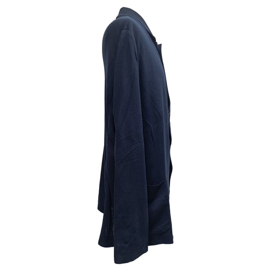 Loro Piana Einreiher-Blazer mit Taschen aus marineblauer Baumwolle - Image 3