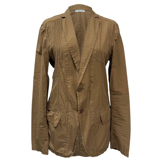 Bottega Veneta einreihiger Blazer mit Ziernähten aus brauner Baumwolle - Image 1