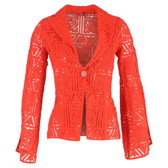 Cult Gaia Carlotta Blazer mit floraler Spitze aus orangefarbener Viskose - Image 1