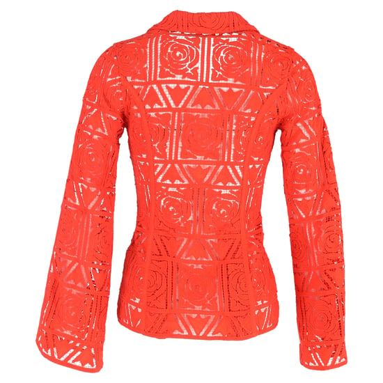 Cult Gaia Carlotta Blazer mit floraler Spitze aus orangefarbener Viskose - Image 3