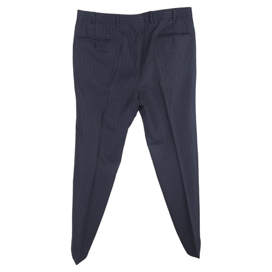 Ermenegildo Zegna gestreiftes, einreihiges Blazer- und Hosen-Set aus marineblauer Wolle - Image 4