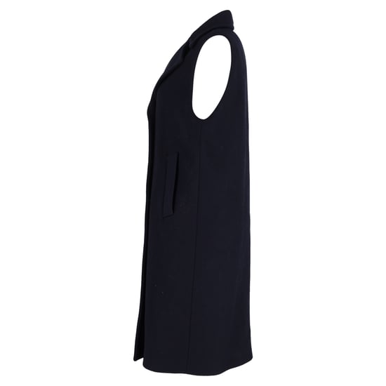 Ärmelloser, zweireihiger Wollmantel von Sandro Paris aus marineblauer Wolle - Image 2